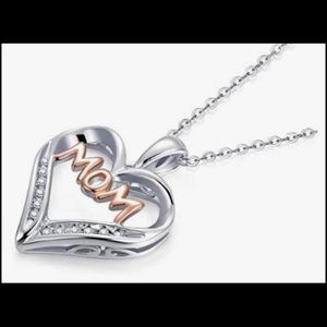 Hafeez Center Rose Gold Mom Rhodium Plated Pendant